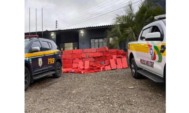 Ação conjunta PMRv e PRF apreende cerca de 600kg de maconha em Anita Garibaldi/SC