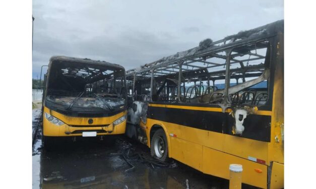 Incêndio atinge 7 ônibus escolares nas vésperas de volta às aulas em SC