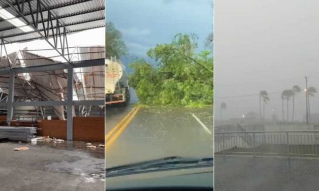 Temporal faz ‘dia virar noite’ e ventos de 90 km/h assustam moradores do Oeste de SC