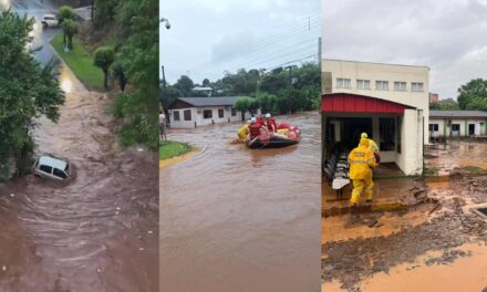 Chuva forte interdita estradas e deixa cidades embaixo d’água em SC