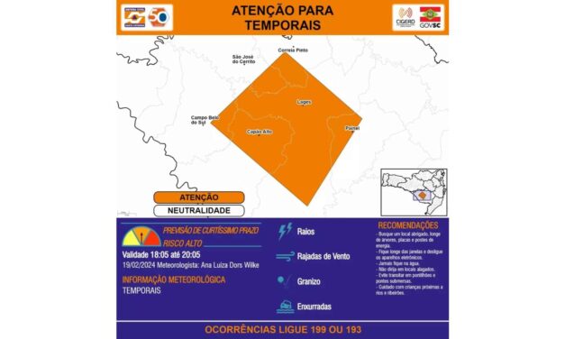 Cerca de 2 mil unidades ficam sem luz em Lages por causa dos raios