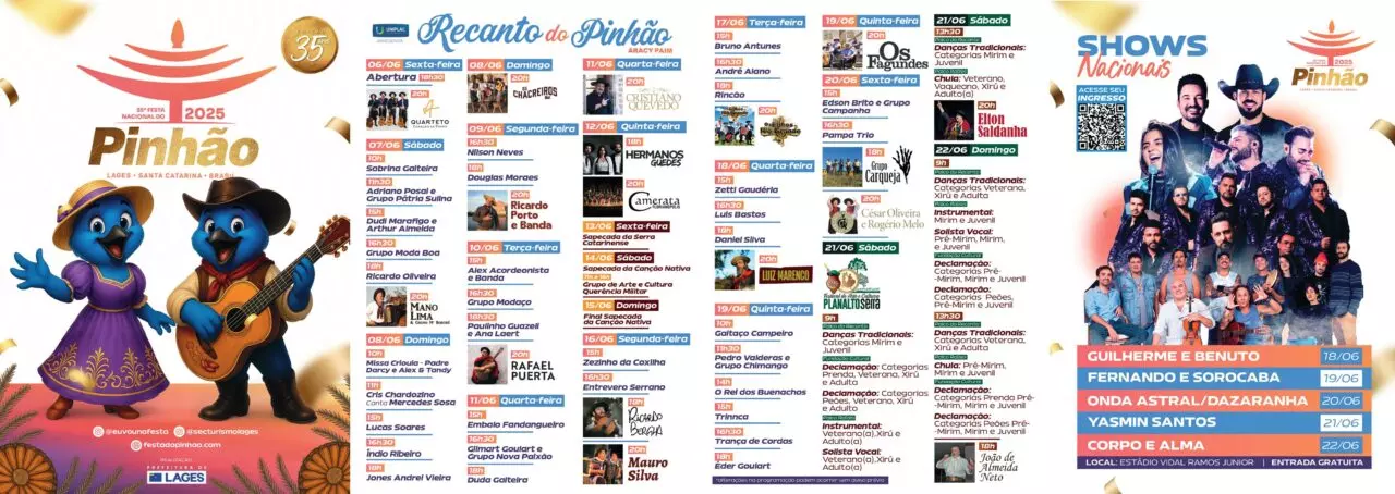 Confira a programação completa da 35ª Festa do Pinhão