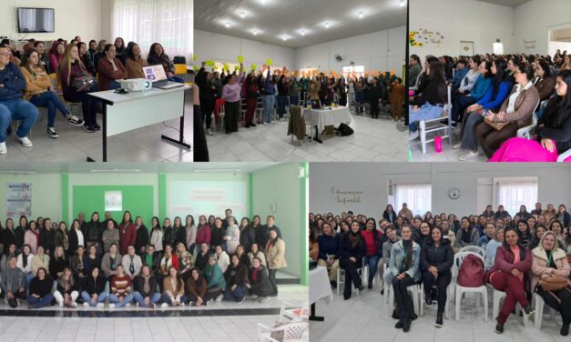 Formação continuada reúne educadores de Otacílio Costa e região com foco em saúde mental, primeiros socorros e práticas pedagógicas