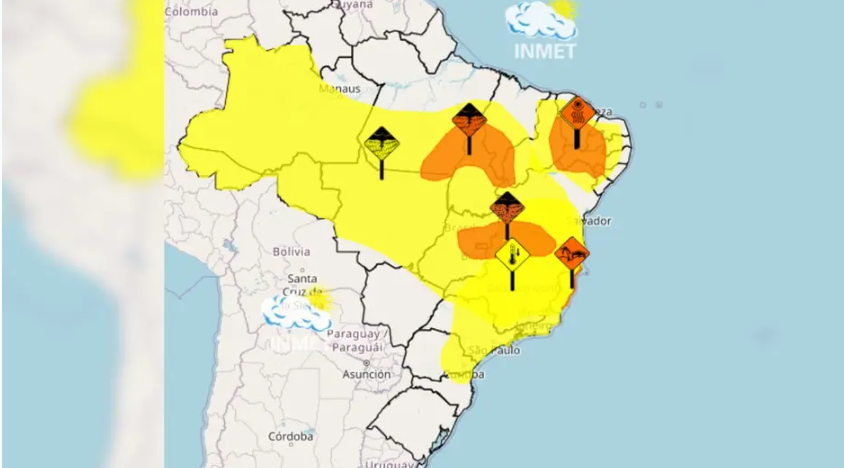 Combo de alertas meteorológicos mantém o Brasil em atenção após passagem de ciclone